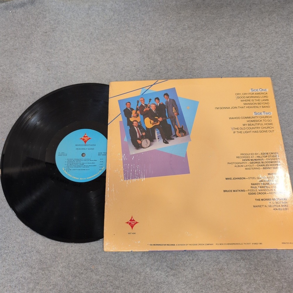 Morris Brothers Heavenly Band Vinyl LP Morningstar Records MST 4045 Gospel 1984 - Picture 2 of 2